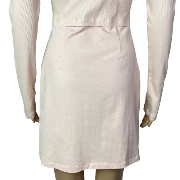 New Dion Lee Bodycon Cutout Tee Blush Pink Party Dress - Picture 8 of 13